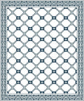 Navy Geometric Chain Link Grid Rug