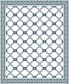 Navy Geometric Chain Link Grid Rug