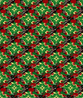 Bold Red Green Black Floral Medallion Rug