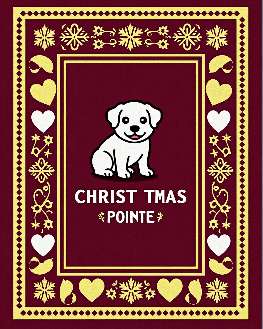 Puppy Heart Border Decorative Rug