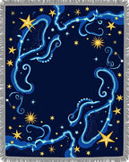 Celestial Dark Blue Starry Night Rug