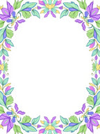 Pastel Floral Swirl Border Rug