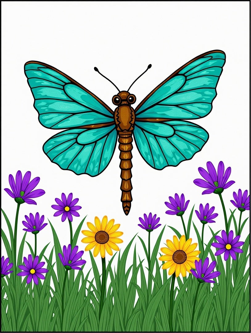Turquoise Butterfly Purple Yellow Floral Garden Rug