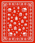Cozy Red Village Snowflake Rug