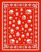 Cozy Red Village Snowflake Rug