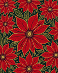 Bold Red Floral Outline Background Rug