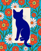 Blue Cat Groovy Floral Field Rug