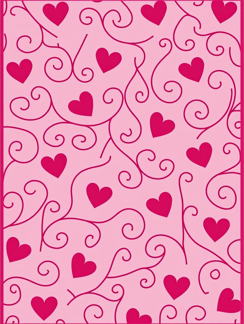 Pink Swirling Hearts Vine Rug