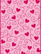 Pink Swirling Hearts Vine Rug