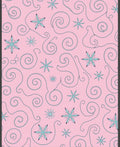 Pink Snowflake Swirls Snowfall Rug