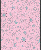 Pink Snowflake Swirls Snowfall Rug