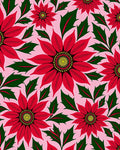 Crimson Poinsettia Pink Floral Rug