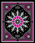 Bold Pink and White Floral Mandala Rug