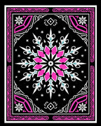 Bold Pink and White Floral Mandala Rug
