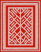 Crimson Woven Branch Lattice Rectangular Rug