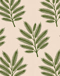 Green Fern Frond Repeating Pattern Rug