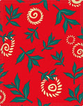 Whimsical Red Leaf Swirl Rug