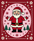 Cute Santa Claus with Trees and Snowflakes Rug