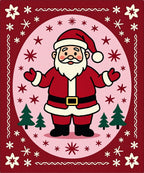 Cute Santa Claus with Trees and Snowflakes Rug