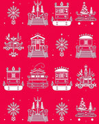 Festive Holiday Train Snowflake Collection Rug