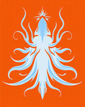 Ethereal Sky Blue Tentacle Swirl Rug