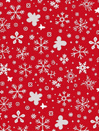 Radiant Red Snowflake Holiday Collage Rug