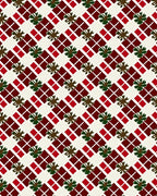 Crimson Red Diamond Foliage Arrangement Rug