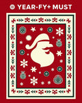 Festive Santa Claus Red Border Rug