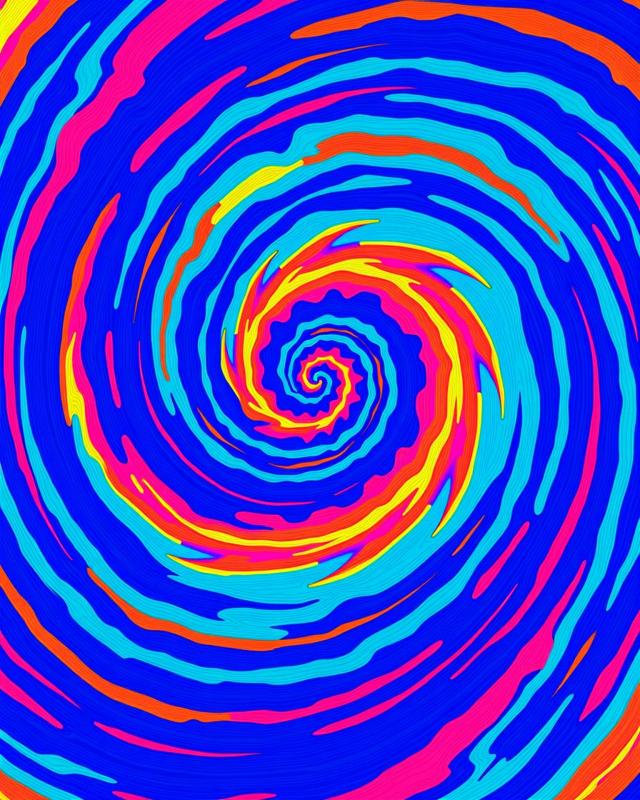 Vibrant Psychedelic Swirl Rug