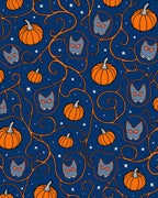 Spooky Orange Pumpkin Owl Swirls Rug