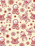Red Day Of The Dead Characters Medallions Rug