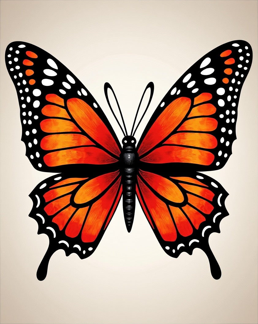 Vibrant Orange Monarch Butterfly Wings Rug