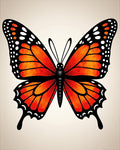 Vibrant Orange Monarch Butterfly Wings Rug