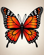Vibrant Orange Monarch Butterfly Wings Rug