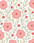 Whimsical Pink Rose Garden Swirl Rug