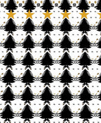 Black Pine Tree Golden Star Array Rug