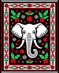 White Elephant Red Floral Border Rug