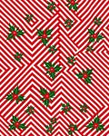 Crimson White Holly Holiday Lines Rug
