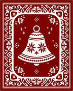 Festive Red White Bell Holiday Decor Rug