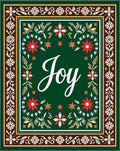Green Red Floral Starburstnament Rug