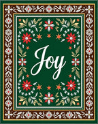 Green Red Floral Starburstnament Rug