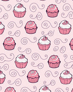 Sweet Pink Cupcake Swirl Cream Rug