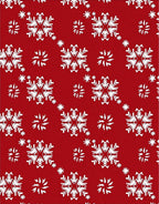 Red White Snowflake Holiday Repeat Rug
