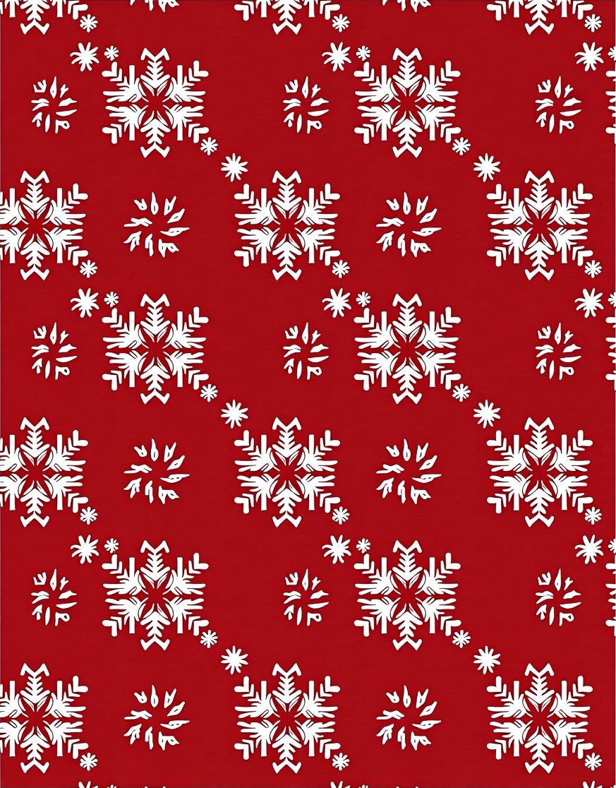Red White Snowflake Holiday Repeat Rug