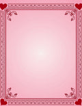 Crimson Red Heart Bordered Square Rug