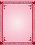 Crimson Red Heart Bordered Square Rug