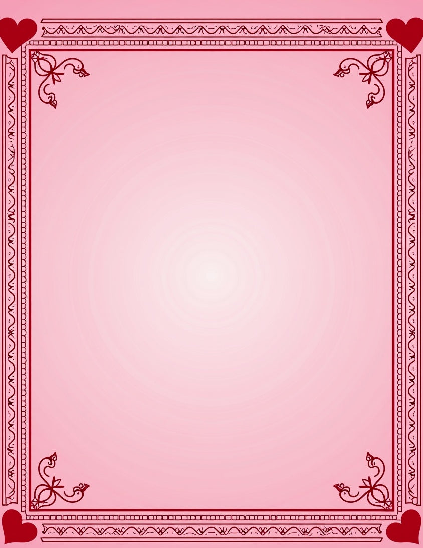 Crimson Red Heart Bordered Square Rug