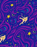 Vibrant Cosmic Swirl Yellow Star Rug