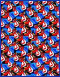 Bold Red Blues Abstract Forms Rug