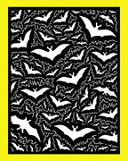 Black White Flying Bats Swarm Rug